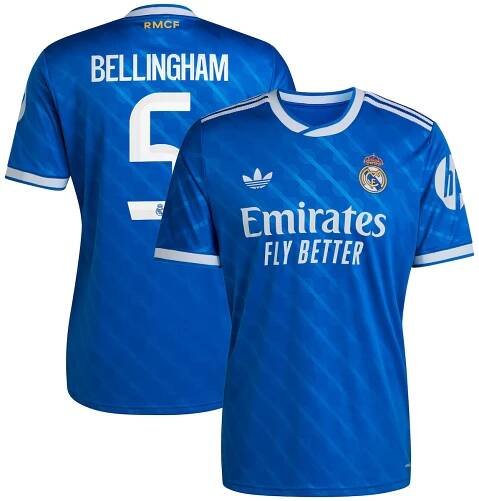 Jude Bellingham Real Madrid adidas 2025/26 Third Replica Player Jersey - Blue