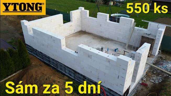 Murovanie dielne snov z pórobetónového muriva Ytong Lambda YQ 375. Sám za 5 dni.