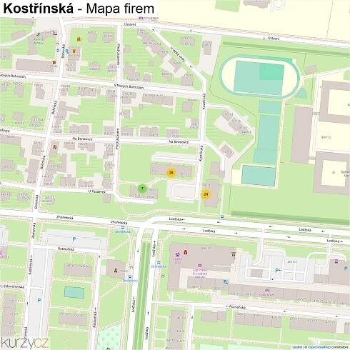 Kostřínská - mapy | Kurzy.cz