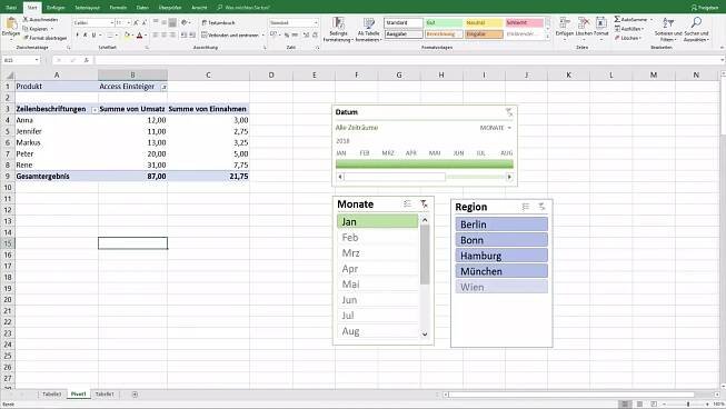 Vytváření pivotových tabulek v programu Excel