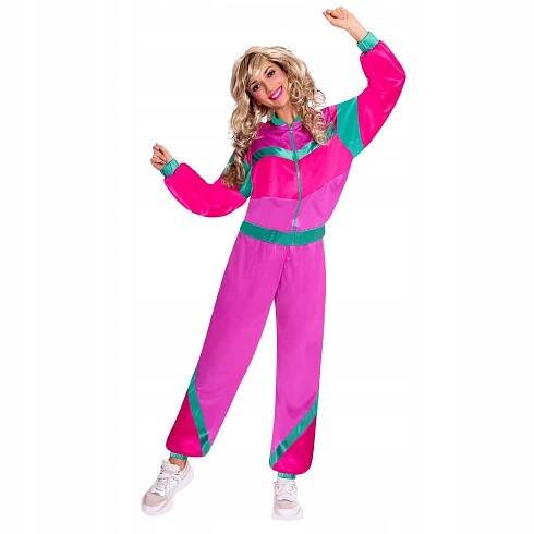 Kostým Kostým Teplákovka Disco 80 let Retro růžový, vel M