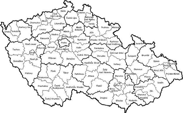 Mapa českých okresů