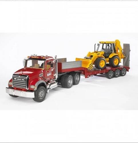 Bruder 2813 MACK GRANIT návěs a bagr JCB 4CX
