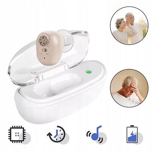 SLUCHADLO MINI ZESILOVAČ ZVUKU DIGITÁLNÍ SLUCHOVÝ ZESILOVAČ 35MAH Stav balení originální