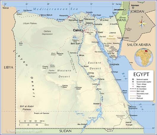 Map of Egypt - Nations Online Project