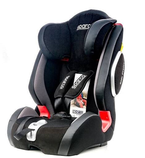 1000KIG123GR SPARCO F1000K PREMIUM Autosedačka se systémem Isofix, Skupina 1/2/3, 9-36 kg, 5-bodový postroj, černá, šedá, víceskupinová