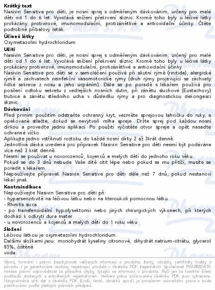 Nasivin Sensitive Děti 0.25mg-ml nas.spr.sol 10ml - Lékárna ALMA