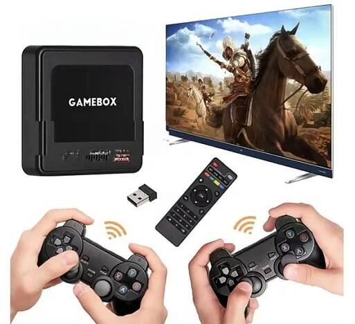 GAMEBOX G10, podpora 40 000 her, dva ovladače, 128GB, černá