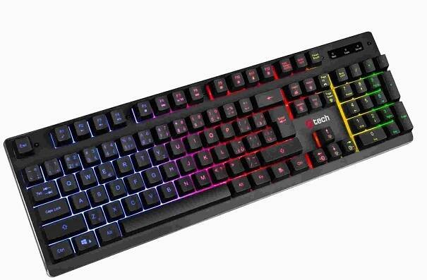 C-TECH klávesnice herní polomechanická Iris (GKB-08), casual gaming, CZ/SK, duhové podsvícení, USB