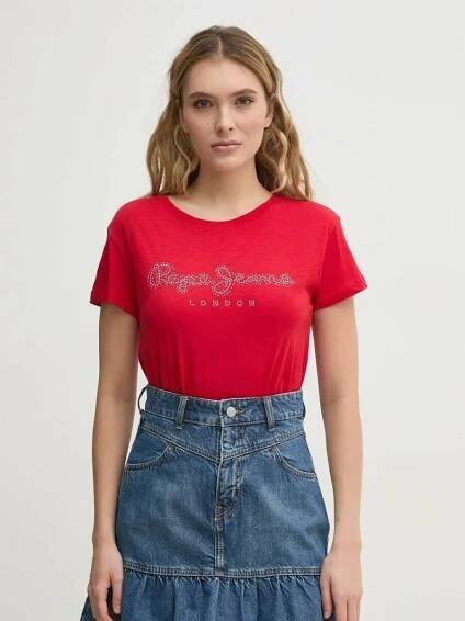 Pepe Jeans dámské červené tričko - Pepe Jeans
