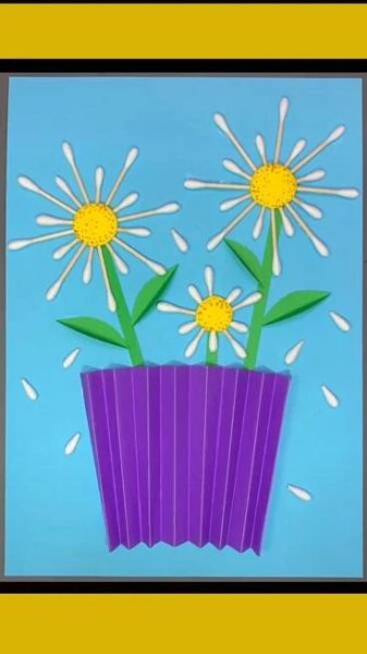 Obsahuje obrázek: Lovely flowers made of cotton swabs