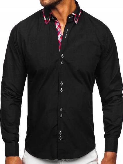 PÁNSKÁ ELEGANTNÍ KOŠILE S DLOUHÝM RUKÁVEM ČERNÁ 4704 VELIKOST_2XL Hlavní vzor bez vzoru