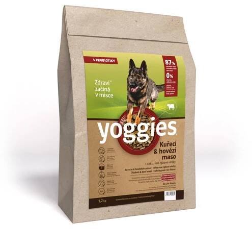 1,2kg Yoggies Kuřecí&hovězí maso, granule lisované za studena s probiotiky