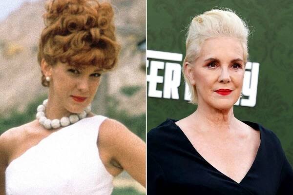 Elizabeth Perkins in The Flintstones; Elizabeth Perkins arrives for the season two premiere of "The Afterparty," at the Regency Bruin Theater in Los Angeles, California, on June 28, 2023.