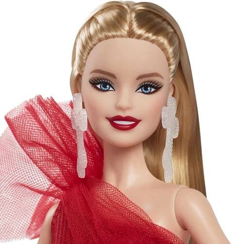 Barbie Sběratelská vánoční panenka, blond vlasy 2024 HRM61