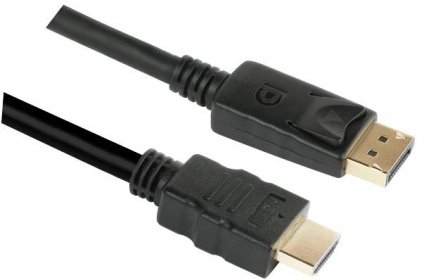 Kabel GoGEN DisplayPort / HDMI, 2m, pozlacený (DPHDMI200MM01) černý
