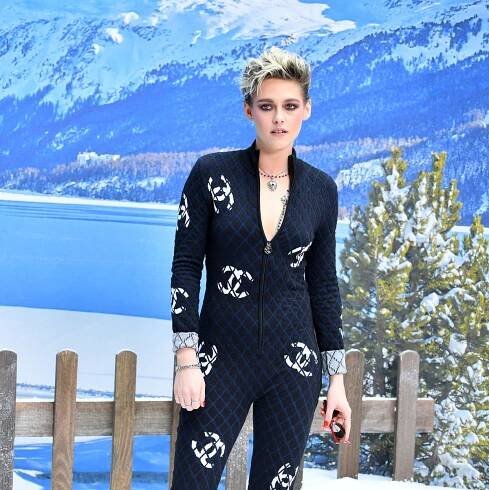 Kristen Stewart wears a logo jumpsuit to sit front row at Karl Lagerfeld's final Chanel show