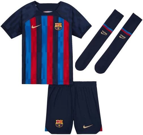 Replika fotbalové trojdílné soupravy pro kojence a batolata Nike FC Barcelona Stadium 2022/23, domácí