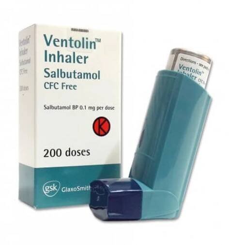 Inhalátor Ventolin - 1 inhalátor 100 μg - 200 dávek - GlaksoSmithKline