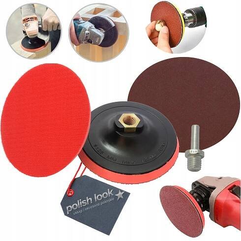 Disk na broušení brusky kotouč sada suchý zip M14 125 mm + papír + adaptér