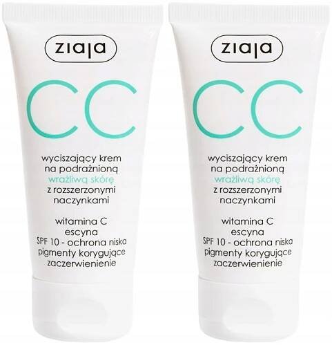 2 x Ziaja CC Zklidňující krém pro citlivou pokožku 50 ml Skrývá zarudnutí