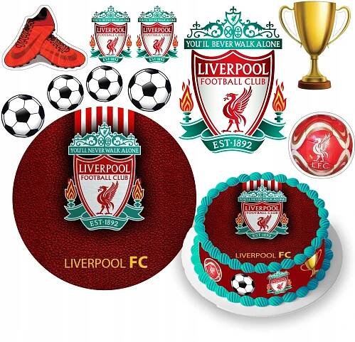 MEGA SADA OPLATEK NA DORT LIVERPOOL FOTBAL POSTAVY + DÁREK TEXT 1