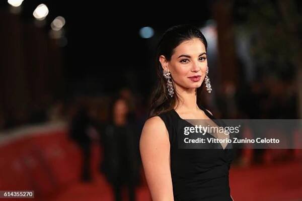 Francesca Chillemi walks a red carpet for 'Moonlight' on October 13, 2016 in Rome, Italy.