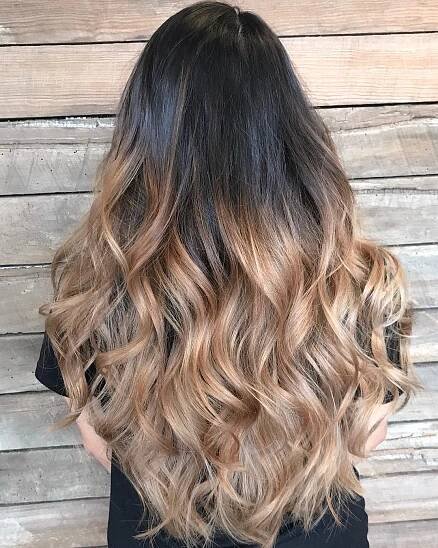 Light Brown Ombre with Dark Roots