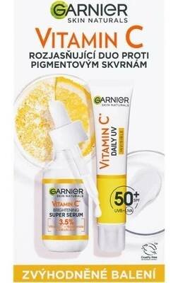 Garnier Skin Naturals Vitamin C denní pleťové sérum Skin Naturals Vitamin C Brightening Super Serum 30 ml + denní pleťový fluid Skin Naturals Vitamin C Daily UV Invisible SPF50 40 ml pro ženy