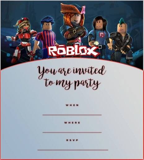 Roblox Birthday Party Invitation Template | Roblox Birthday Party Invitations