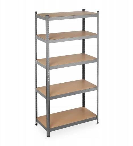 KOVOVÝ REGÁL DO DOMU SKLEPŮ SILNÝ OCELOVÝ POLICE MDF 180x90x40cm 875KG