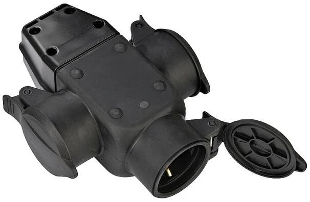 Brennenstuhl 1082120 3násobná zásuvka guma 230 V černá IP44