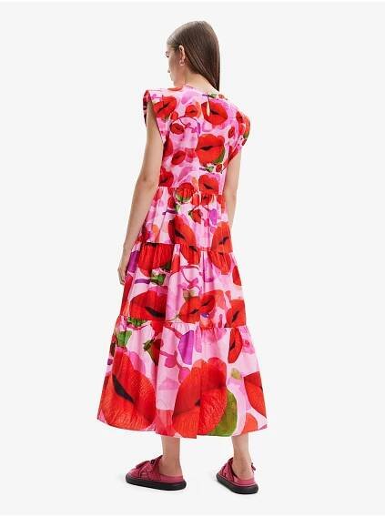 Desigual - Růžové dámské vzorované maxišaty Desigual Tulip-Lacroix | ZOOT.cz