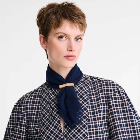 L'Hiver en douceur Stole , Navy - Cashmere