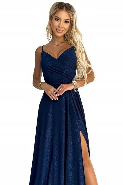 Dámské elegantní šaty 299-10 tmavě modré - Numoco