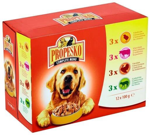 Propesko Adult kuře & hovězí & krůta & jehně 12 x 100 g