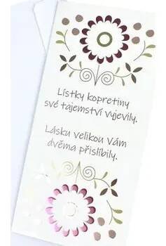 Svatební přání, 10 x 20 cm, kopretiny