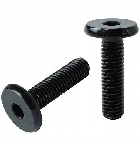 10 x šroub M8 x 30 mm plochá hlava na imbus, nábytkový šroub, metrický, černý