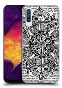 Pouzdro na mobil Samsung Galaxy A50 - HEAD CASE - vzor Indie Mandala slunce barevná ČERNÁ A BÍLÁ MAPA