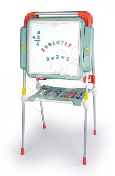 Tabule kovová na křídu a magnetky Evolutiv Board s 80 doplňky Smoby