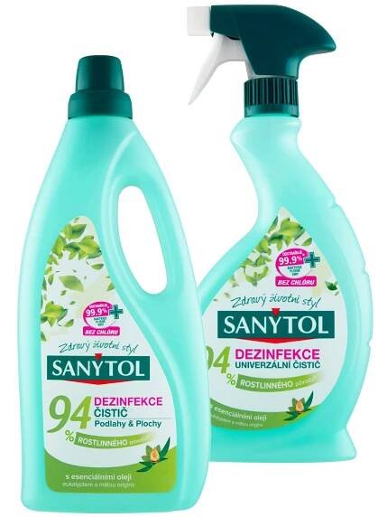 Sanytol duopack Čistič podlah a Univerzální čistič 1 l + 0,5 l