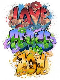 Download Love Peace Joy in Graffiti Art