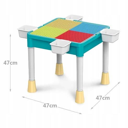 Stolek + židlička na kostky typu lego sada Kolekce Uniwersalna