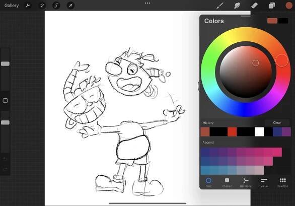 Picking colors in Procreate
