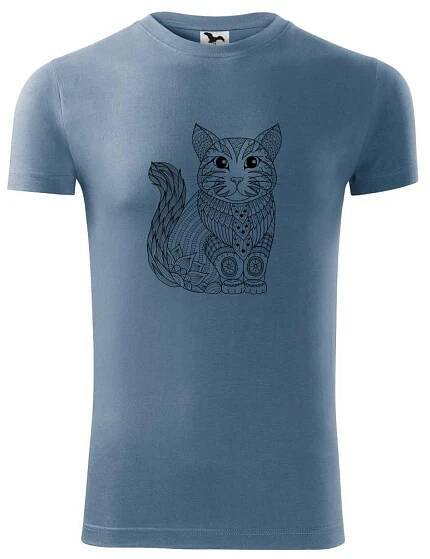 Kočka sedící mandala - Viper FIT pánské triko