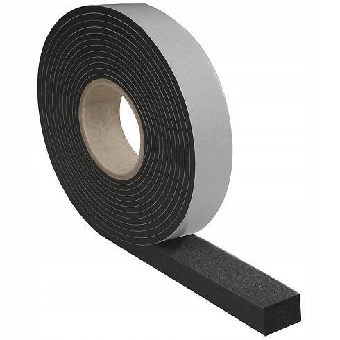 ROZPĚRNÁ PÁSKA PRO STŘEŠNÍ TĚSNĚNÍ OKEN DVEŘÍ 25 MM 40 MM 4,3 M ČERNÁ