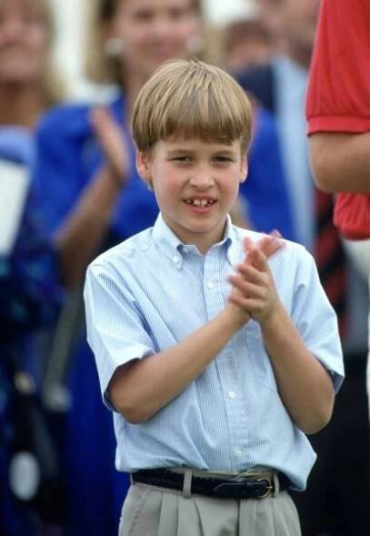 The picture was taken days before Prince William's eighth birthday and shows him clapping while watching the match at Guards Polo Club on June 16, 1990