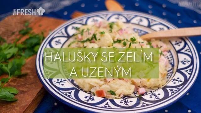 Halušky se zelím a uzeným masem