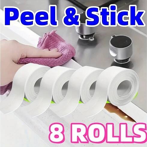 white caulk tape   strip waterproof self   caulk strip tub and wall sealing strip   tape toilet caulk for bath   corner sink edge toilet base
