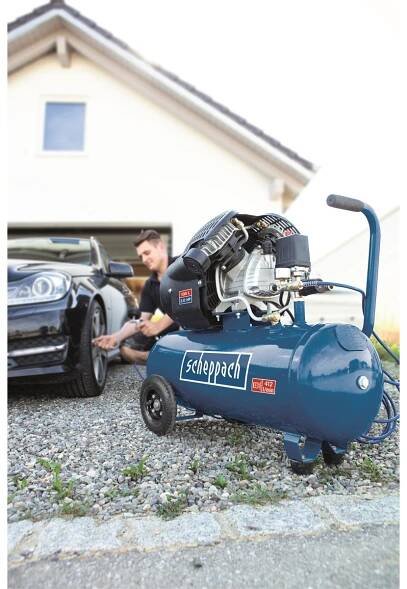 Kompresor 10 bar se vzdušníkem 100 l Scheppach HC 120 DC - olejový dvouválcový 